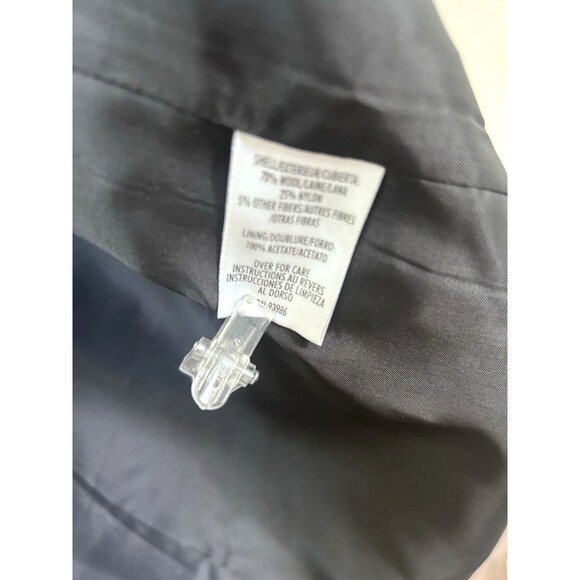 Petite Sophisticate 0P Wool Gray Pink Border Accent Wrap Lined Midi Pencil Skirt - Picture 6 of 9